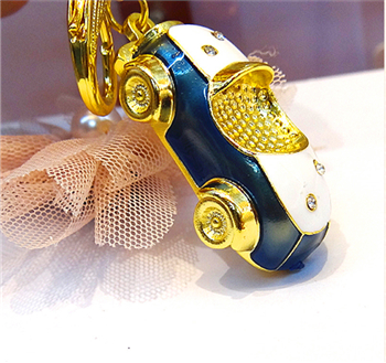 3D customized mini car keychains for holiday gifts(gold)